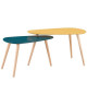 GALET Lot de 2 tables gigognes contemporain jaune moutarde et bleu canard laqués mat  L 81,5 x l 41 cm et L 67 x l 34 cm