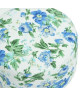ROWENA Tabouret de salon en bois massif  Revetement tissu bleu fleuri  Scandinave  L 30 x P 30 cm