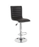 SLIM Lot de 2 tabourets de bar  Simili noir  Contemporain  L 40,5 x P 48 cm