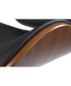 ASTORIA Tabouret de bar en métal et bois  Revetement simili noir  Contemporain  L 50 x P 51 cm