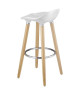 OSLO Lot de 2 tabourets de bar blanc  pieds hetre massif  Contemporain  L 39 x P 40 cm