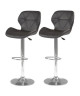 MAYA Lot de 2 tabourets de bar en métal  Revetement simili noir  Contemporain  L 41 x P 43 cm