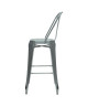 KRAFT Claire Lot de 2 chaises de bar en métal aluminium satiné  Industriel  L 47 x P 55 cm  Assise H 75.5cm