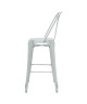 KRAFT Claire Lot de 2 chaises de bar en métal blanc satiné  Industriel  L 47 x P 55 cm  Assise H 75.5cm
