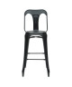 KRAFT Claire Lot de 2 chaises de bar en métal noir mat  Industriel  L 47 x P 55 cm  Assise H 75.5cm