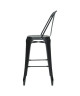 KRAFT Claire Lot de 2 chaises de bar en métal noir mat  Industriel  L 47 x P 55 cm  Assise H 75.5cm