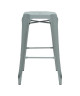 KRAFT Mary Lot de 2 tabourets de bar en métal gris satiné  Industriel  L 47 x P 47 cm  Assise H 75.5cm