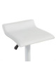 MATEO Lot de 2 tabourets de bar en métal  Revetement simili blanc  Contemporain  L38,5x P39 cm