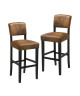 SALOON Lot de 2 tabourets de bar  Simili marron vintage  Contemporain  l 45 x P 53 cm