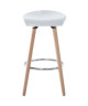 SANNA Lot de 2 tabourets de bar en boisblanc  Pieds en bois de hetre  Blanc  Scandinave  L 39 x P 42