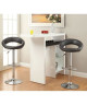 CIRCLE Lot de 2 Tabourets de bar métal  Revetement simili noir  Contemporain  L 53 x P 50 cm