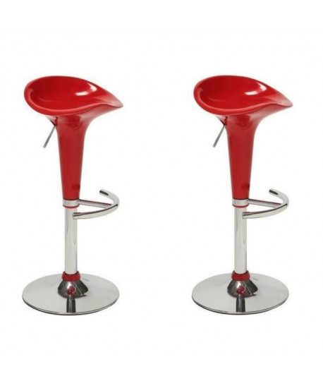 POP Lot de 2 tabourets de bar rouge  Contemporain  L 44 x P 47 cm