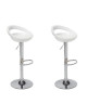 MOON Lot de 2 tabourets de bar  Blanc  Style contemporain  L 41,2 x P 46 cm