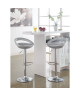 MOON Lot de 2 tabourets de bar  Gris  Style contemporain  L 41,2 x P 46 cm