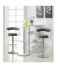 CHARLY Lot de 2 tabourets de bar  Simili gris  Contemporain  H 64  83 cm