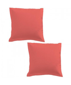 TODAY Lot de 2 taies d\'oreiller 75x75cm Corail