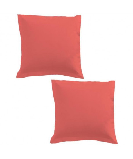 TODAY Lot de 2 taies d\'oreiller 75x75cm Corail