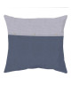 COTE DECO Taie d\'Oreiller 100% coton lavé 65x65 cm  Bleu navy et gris éléphant