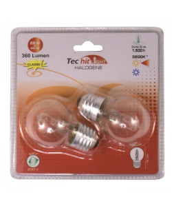 TEC HIT LIGHT Lot de 2 ampoules halogenes E27 28 W équivalent a 40 W blanc neutre