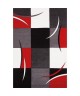 DIAMOND Tapis de couloir 80x300 cm rouge, gris, noir et blanc
