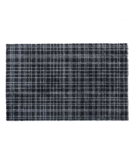 Tapis d?entrée FUSION DRY  Noir rayé gris foncé  50x80 cm  Support vinyl antidérapant