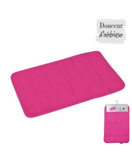 Tapis mémoire de forme uni fuchsia 40x60 cm