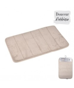 Tapis mémoire de forme uni taupe 40x60 cm