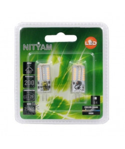 NITYAM Pack de 2 ampoules capsules Led G4 3W équivalent a 25W