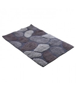 FRANDIS Tapis de bain  100% coton  50 x 80 cm  Galets taupe