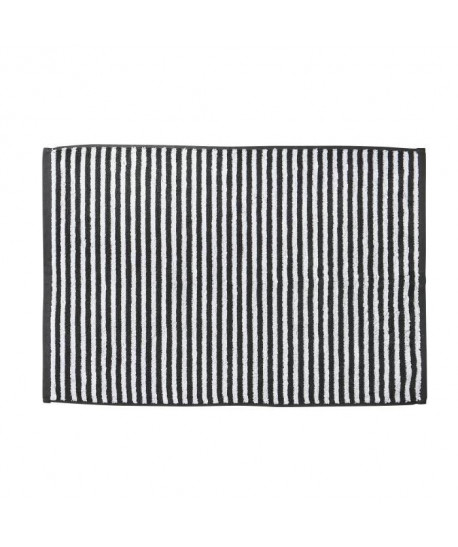 DONE Tapis de bain Daily Shapes Stripes  50x70 cm  Gris anthracite et blanc