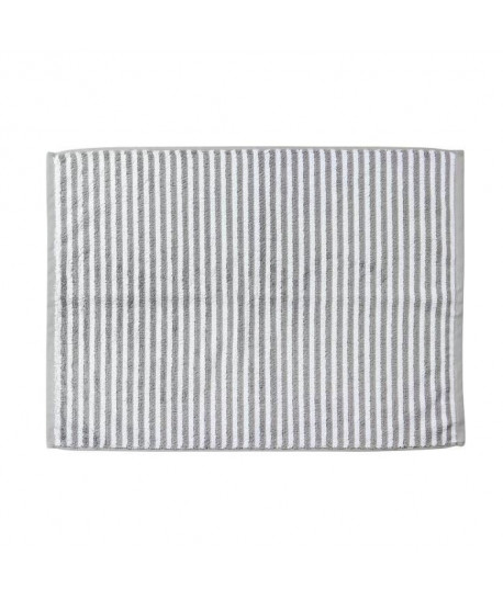 DONE Tapis de bain Daily Shapes Stripes  50x70 cm  Argent et blanc