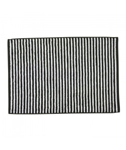 DONE Tapis de bain Daily Shapes Stripes  50x70 cm  Noir et blanc