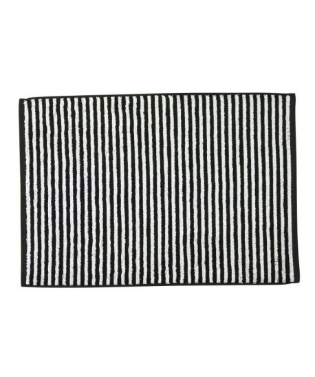 DONE Tapis de bain Daily Shapes Stripes  50x70 cm  Noir et blanc