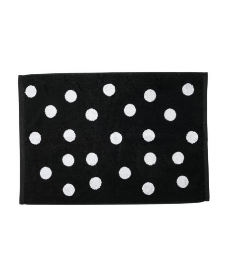 DONE Tapis de bain Daily Shapes Dots  50x70 cm  Noir et blanc