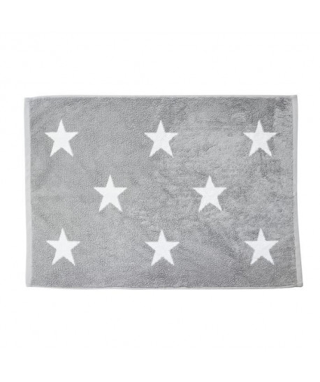 DONE Tapis de bain Daily Shapes Stars  50x70 cm  Argent et blanc