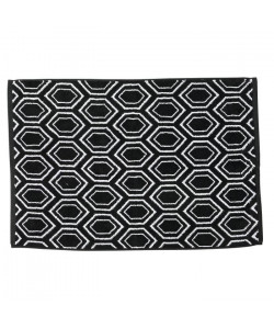 DONE Tapis de bain Ethno  50x70 cm  Noir et blanc