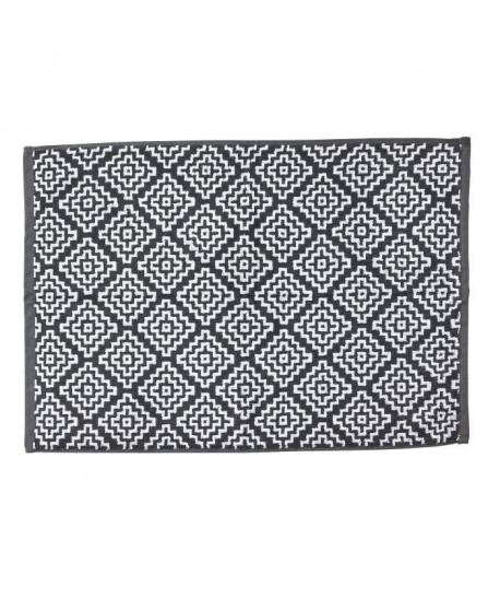 DONE Tapis de bain Boho  50x70 cm  Gris anthracite et blanc