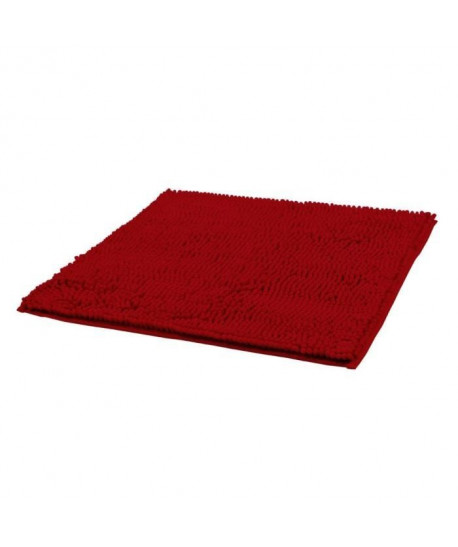 FRANDIS Tapis de bain chenille microfibre  50   x  50   cm  Rouge