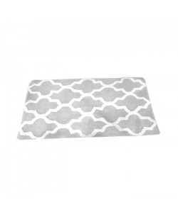 FRANDIS Tapis de bain  100% coton  50 x 80 cm  Losange gris