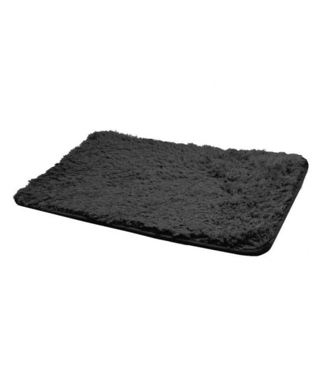 FRANDIS Tapis de bain polyester  50  x 80  cm  Antidérapant   Noir