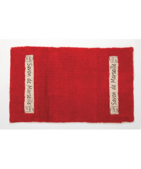 SAVON DE MARSEILLE Tapis de bain CANEBIERE 50x80cm Rouge