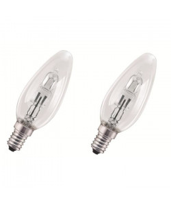 OSRAM Lot de 2 ampoules EcoHalogenes E14 30 W équivalent a 40 W forme flamme