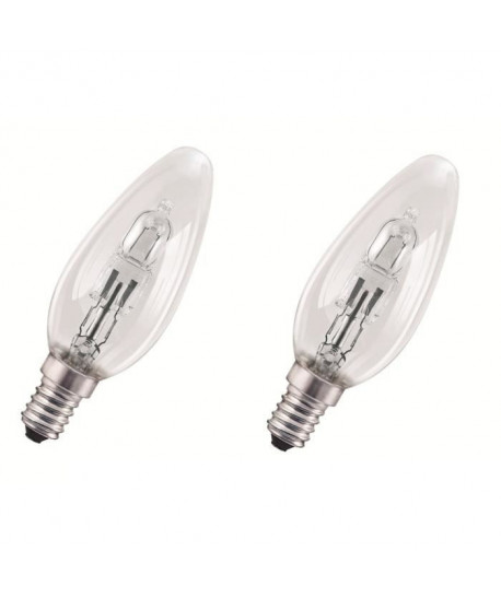 OSRAM Lot de 2 ampoules EcoHalogenes E14 30 W équivalent a 40 W forme flamme