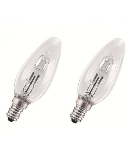 OSRAM Lot de 2 ampoules EcoHalogenes E14 46 W équivalent a 60 W forme flamme