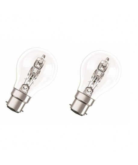 OSRAM Lot de 2 ampoules EcoHalogenes B22 30 W équivalent a 40 W forme classique