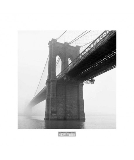 Affiche papier   Brooklyn Bridge Fog   Silberman   30x30 cm