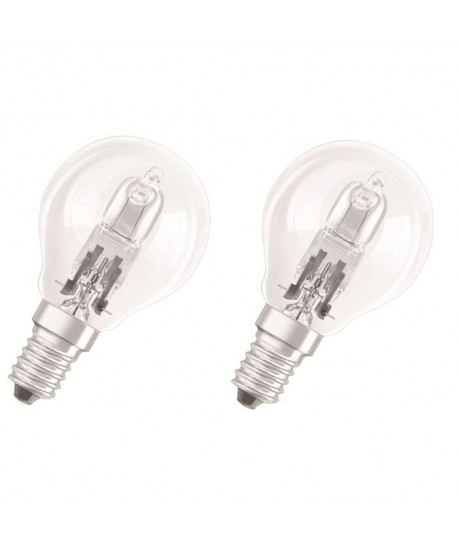 OSRAM Lot de 2 ampoules EcoHalogenes E14 20 W équivalent a 25 W forme sphérique