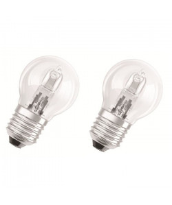 OSRAM Lot de 2 ampoules EcoHalogenes E27 20 W équivalent a 25 W forme sphérique