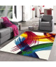 BELIS Tapis blanc et multicolore 80x150 cm