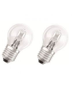 OSRAM Lot de 2 ampoules EcoHalogenes E27 46 W équivalent a 60 W forme sphérique